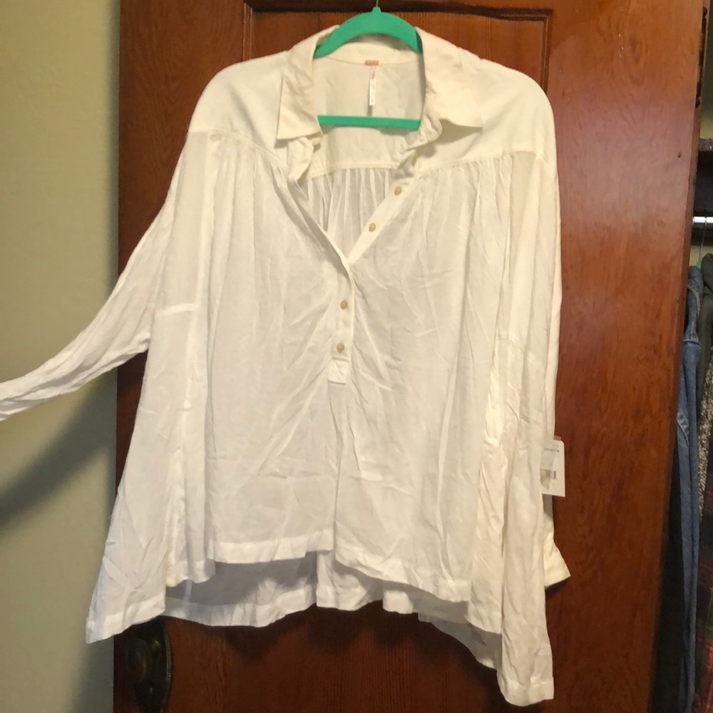 Free people white flowy shirt